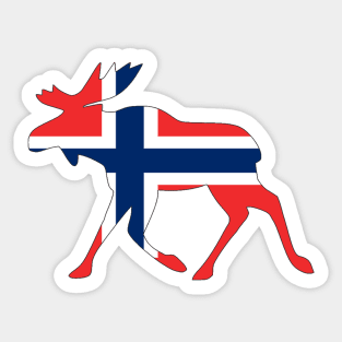 Norway Flag in a Moose scandinavian elk Sticker